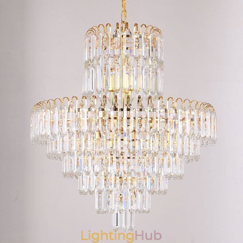 Elegant Pendant Light Crystal Round Ceiling Lighting Fixture