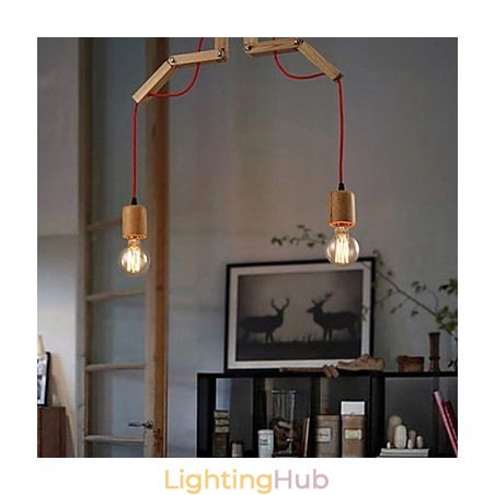 Chandelier Mini Style Modern Contemporary Wood Bamboo Chandelier Mini Style Modern Contemporary Wood Bamboo