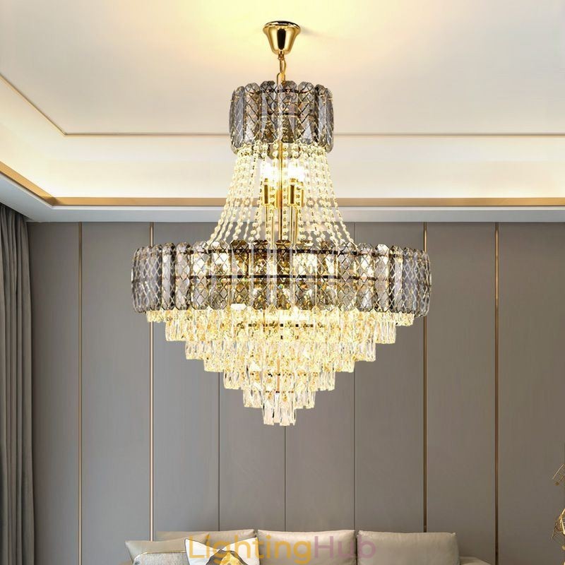 Modern Crystal Pendant Light Round Ceiling Lighting Fixture