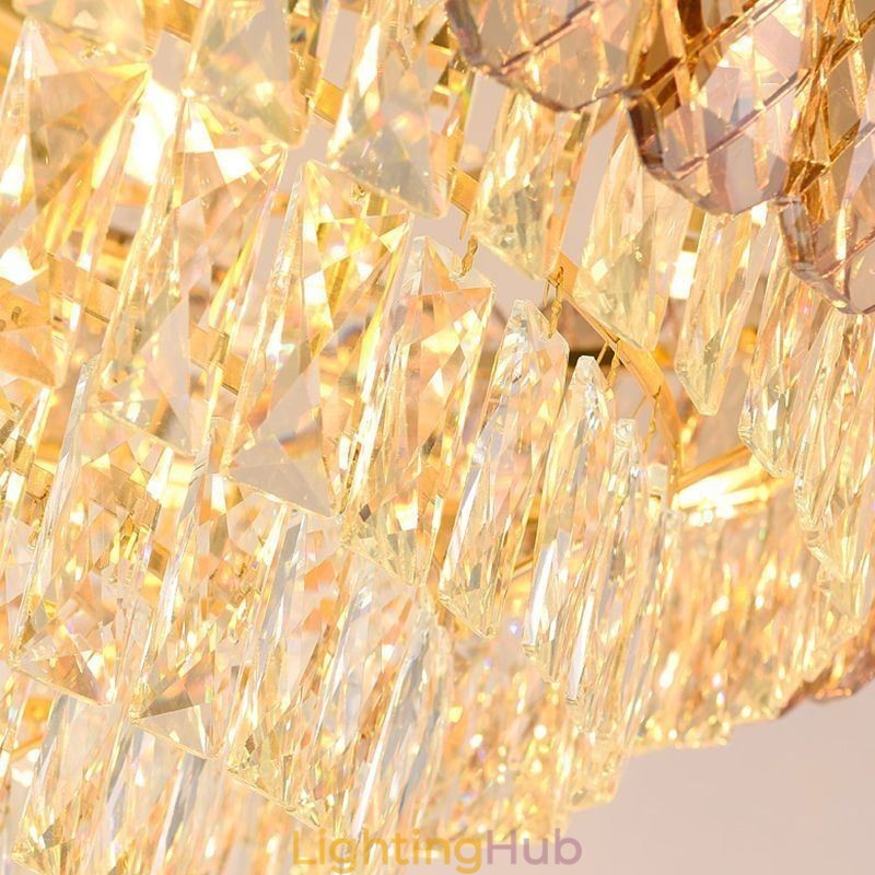 Modern Crystal Pendant Light Round Ceiling Lighting Fixture