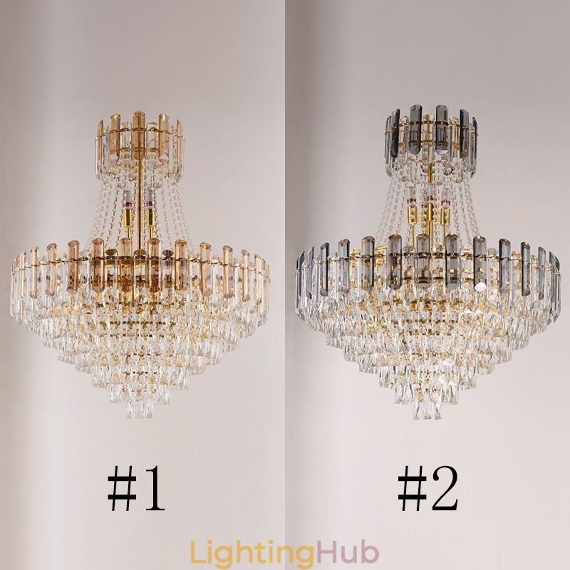 Modern Crystal Pendant Light Round Ceiling Lighting Fixture