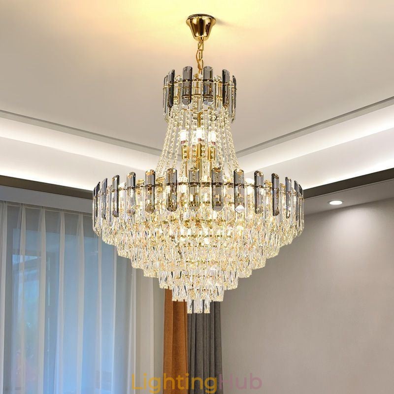 Modern Crystal Pendant Light Round Ceiling Lighting Fixture