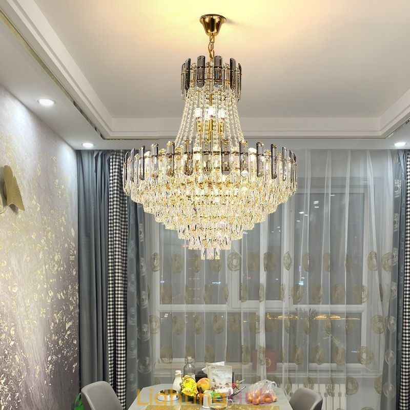 Modern Crystal Pendant Light Round Ceiling Lighting Fixture