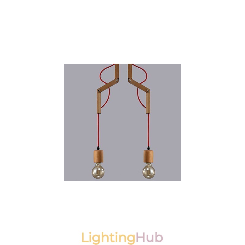 Chandelier Mini Style Modern Contemporary Wood Bamboo
