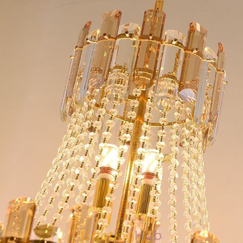 Modern Crystal Pendant Light Round Ceiling Lighting Fixture