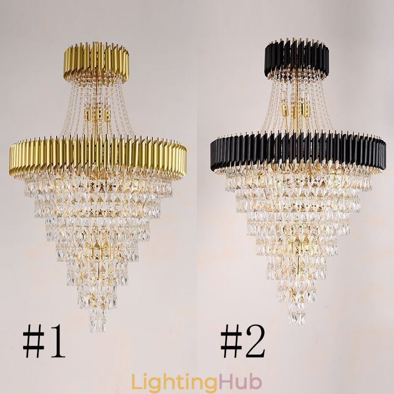 Modern Crystal Pendant Light Conical Ceiling Lamp