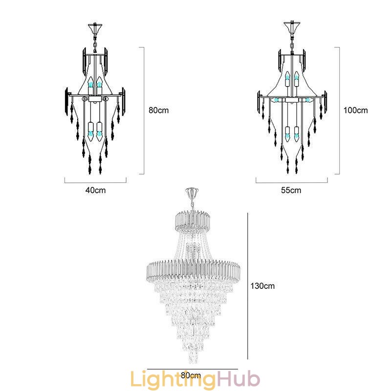 Modern Crystal Pendant Light Conical Ceiling Lamp