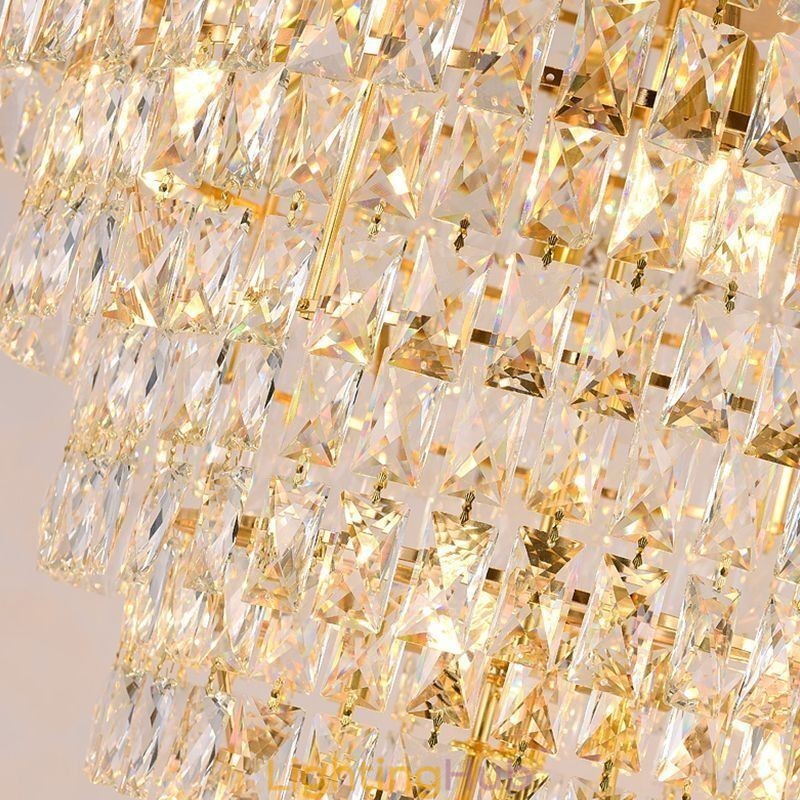 Modern Crystal Pendant Light Conical Ceiling Lamp