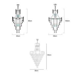 European Crystal Pendant Light Conical Hanging Lamp