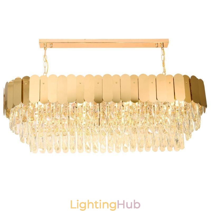 Crystal Pendant Light Luxury Oval Ceiling Light