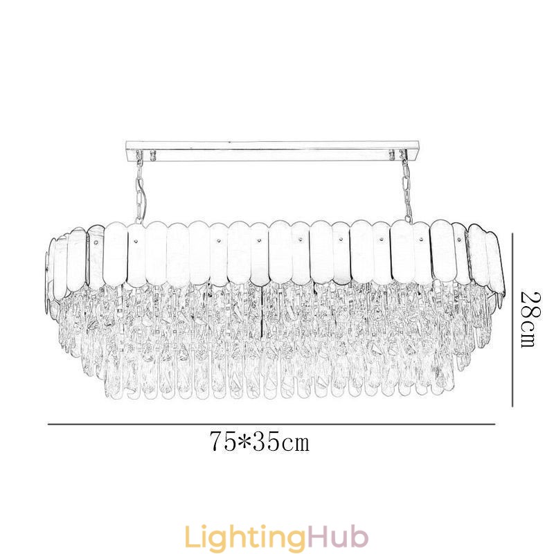 Crystal Pendant Light Luxury Oval Ceiling Light