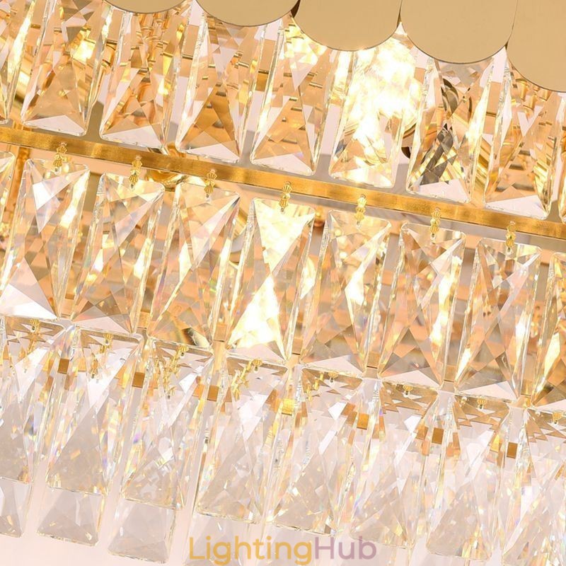 Crystal Pendant Light Luxury Oval Ceiling Light