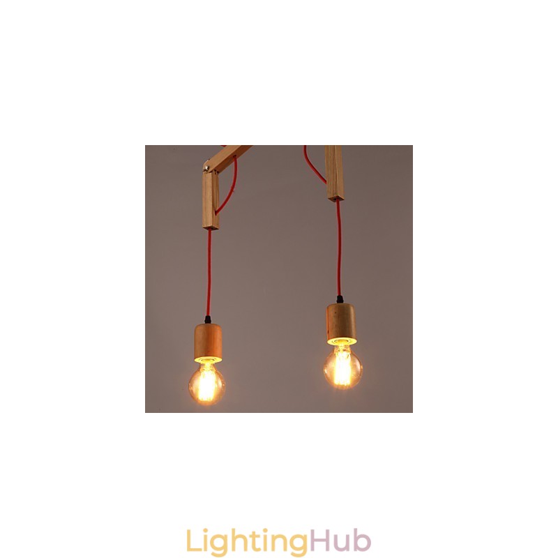 Chandelier Mini Style Modern Contemporary Wood Bamboo