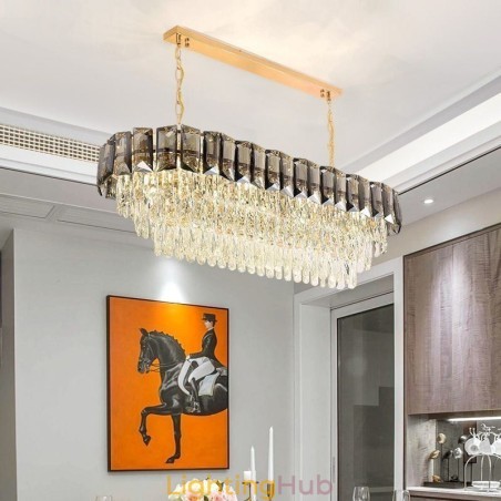 K9 Crystal Pendant Light Luxury Oval Hanging Light K9 Crystal Pendant Light Luxury Oval Hanging Light
