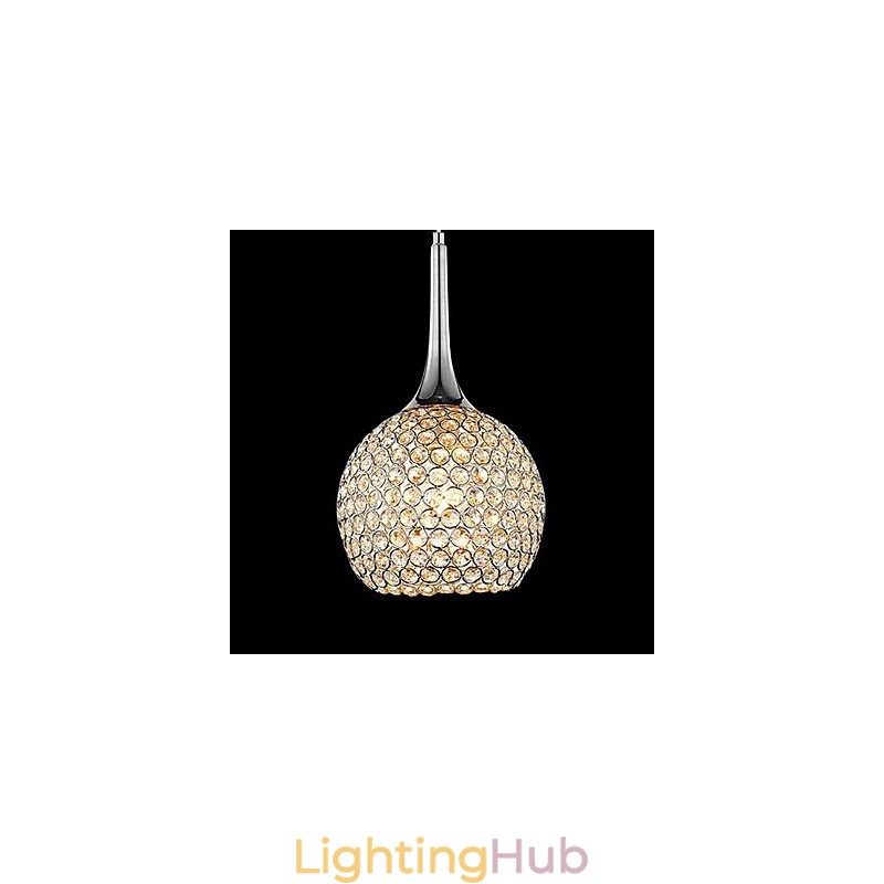 Modern Contemporary Crystal Chrome Metal Chandelier