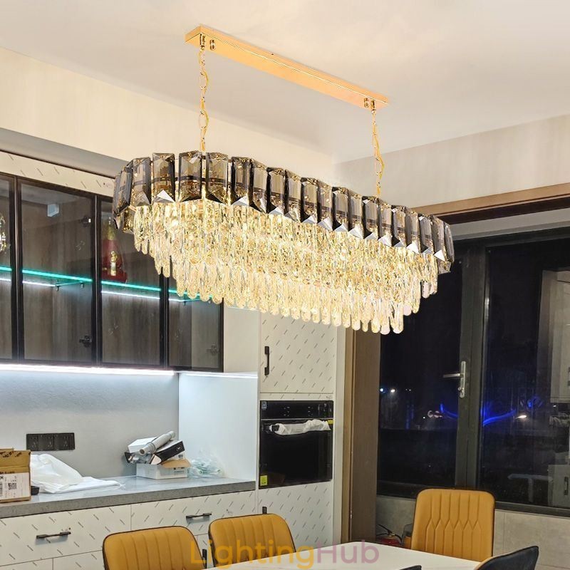 K9 Crystal Pendant Light Luxury Oval Hanging Light