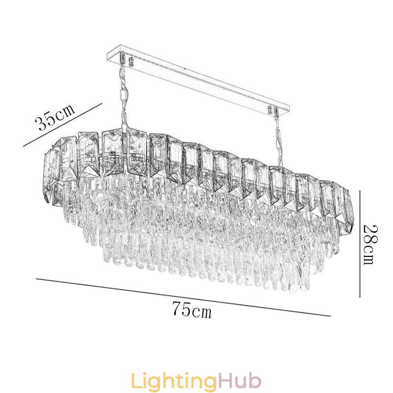 K9 Crystal Pendant Light Luxury Oval Hanging Light