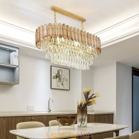 Modern Crystal Pendant Light Luxury Oval Ceiling Light Modern Crystal Pendant Light Luxury Oval Ceiling Light