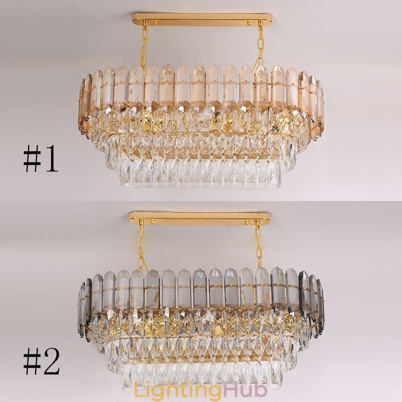Modern Crystal Pendant Light Luxury Oval Ceiling Light