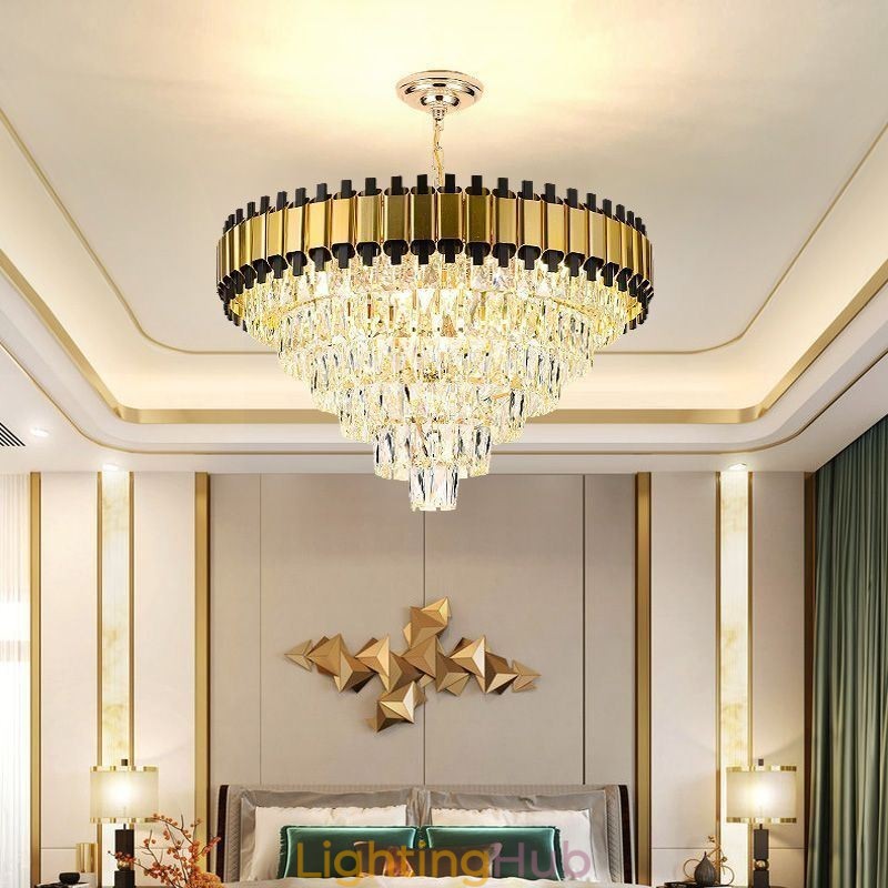 Luxury Crystal Pendant Light Round Ceiling Lighting