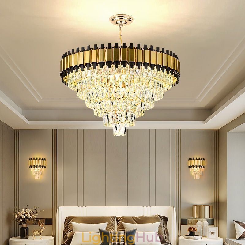 Luxury Crystal Pendant Light Round Ceiling Lighting