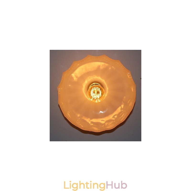 Imitation Jade Glass Retro 1 Head Lotus Ceiling Light