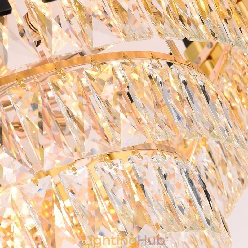 Luxury Crystal Pendant Light Round Ceiling Lighting