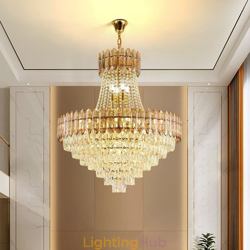 Modern Gold Crystal Pendant Lighting Hanging Light