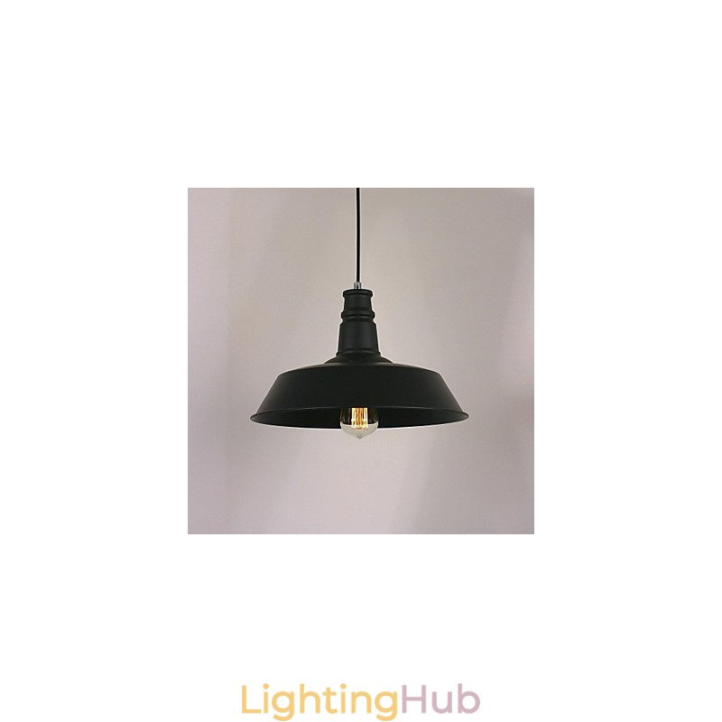 Black Modern Pendant Light in Circle Featured Lampshade