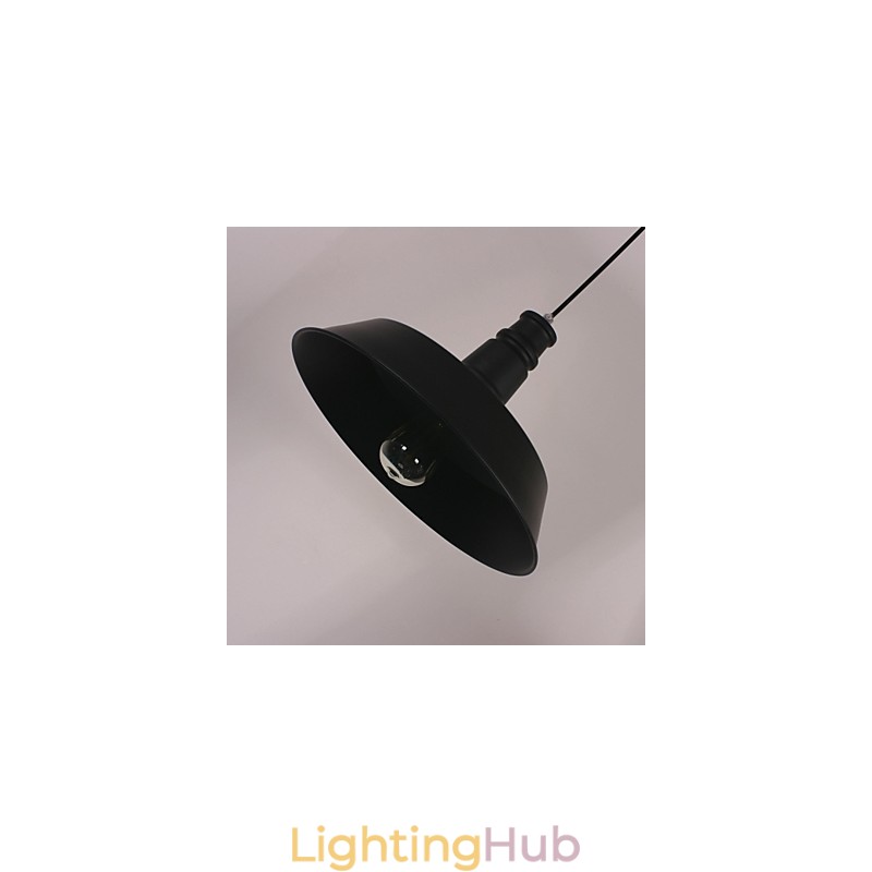 Black Modern Pendant Light in Circle Featured Lampshade