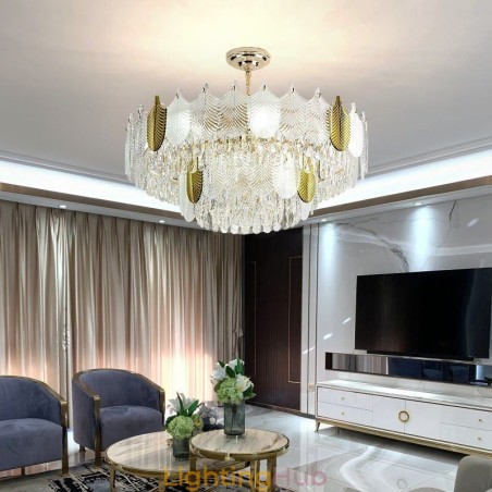 Luxurious Leaf Pendant Light Crystal Ceiling Light Fixture Luxurious Leaf Pendant Light Crystal Ceiling Light Fixture