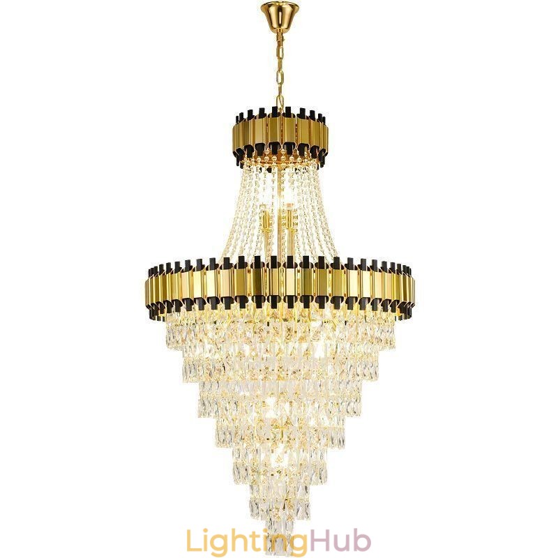Luxurious Gold Pendant Light Crystal Ceiling Light Fixture