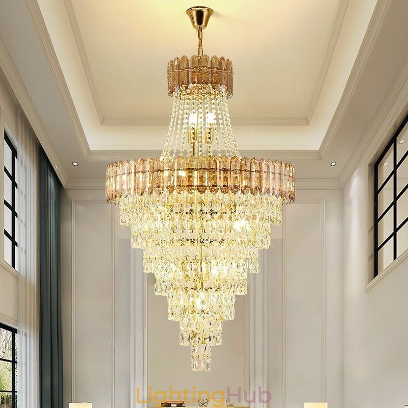 Conical Crystal Pendant Light Elegant Hanging Light