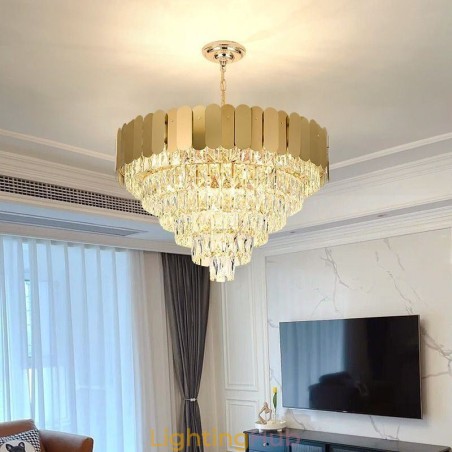 Modern Elegant Crystal Pendant Light Conical Ceiling Lamp Modern Elegant Crystal Pendant Light Conical Ceiling Lamp