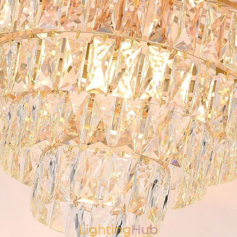 Modern Elegant Crystal Pendant Light Conical Ceiling Lamp