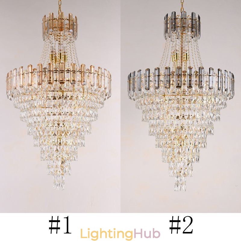 Modern Elegant Crystal Pendant Light Conical Hanging Light