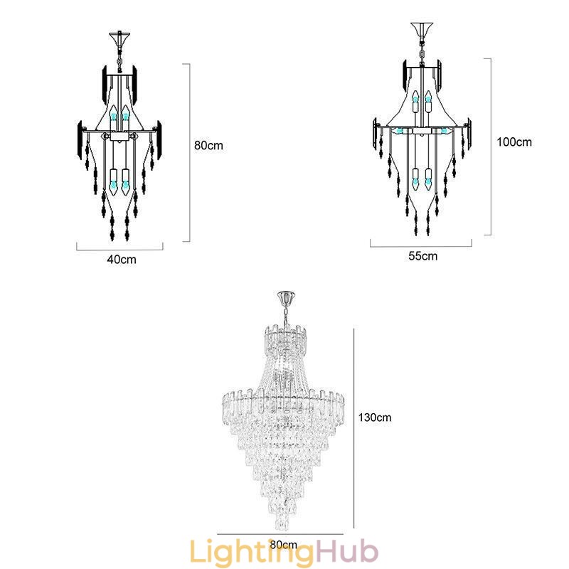 Modern Elegant Crystal Pendant Light Conical Hanging Light