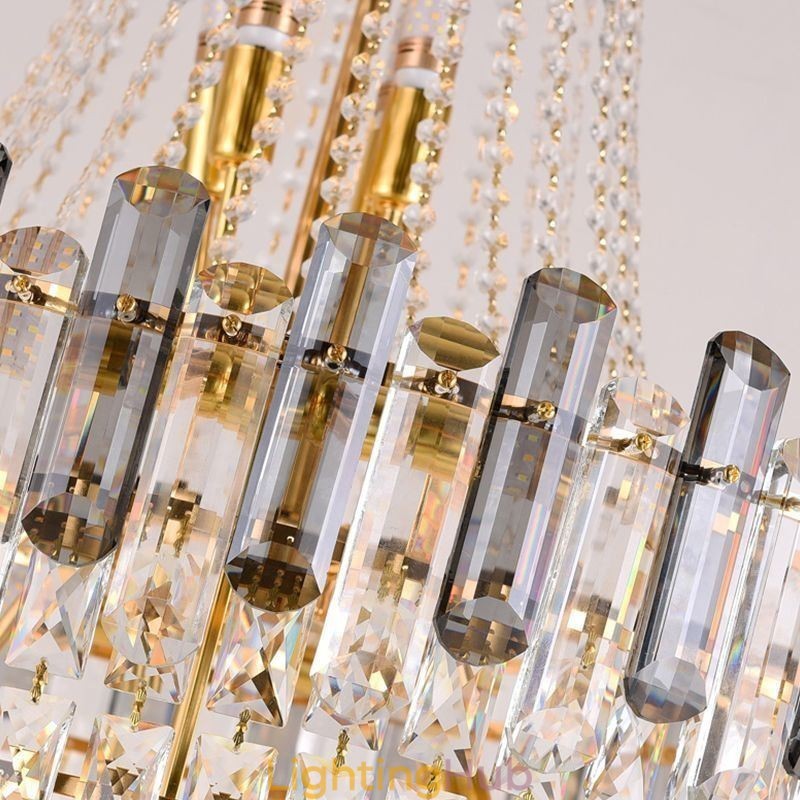 Modern Elegant Crystal Pendant Light Conical Hanging Light
