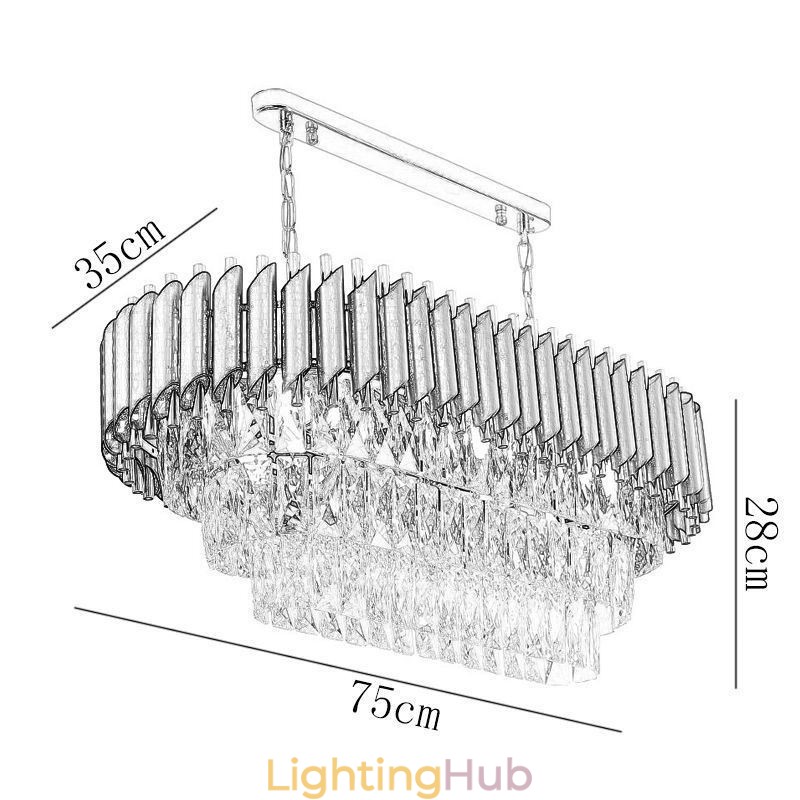 Crystal Pendant Light Oval Ceiling Light Fixture