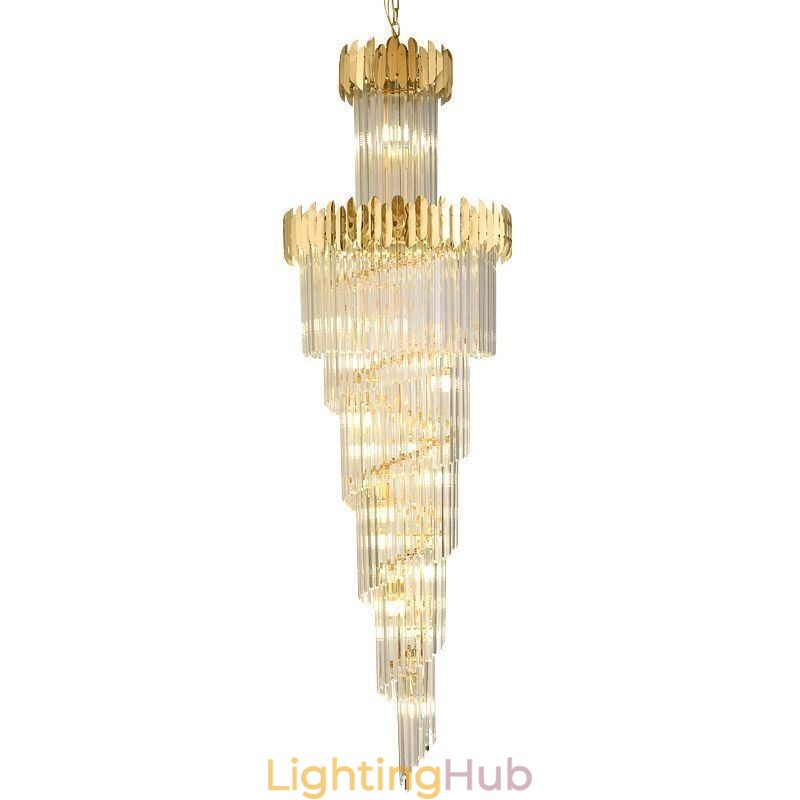 European Pendant Light Crystal Hanging Light Stairs Foyerway