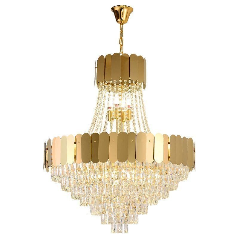 Modern Crystal Gold K9 Hanging Pendant Ceiling Light