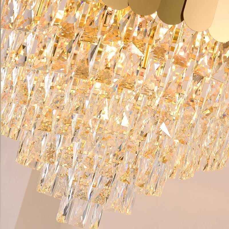 Modern Crystal Gold K9 Hanging Pendant Ceiling Light