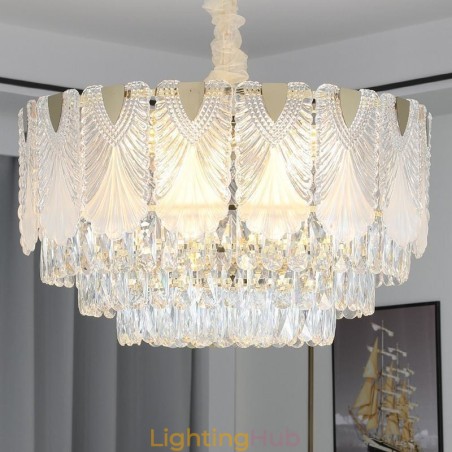Crystal Pendant Light Lacy Round Ceiling Lighting Fixture Crystal Pendant Light Lacy Round Ceiling Lighting Fixture