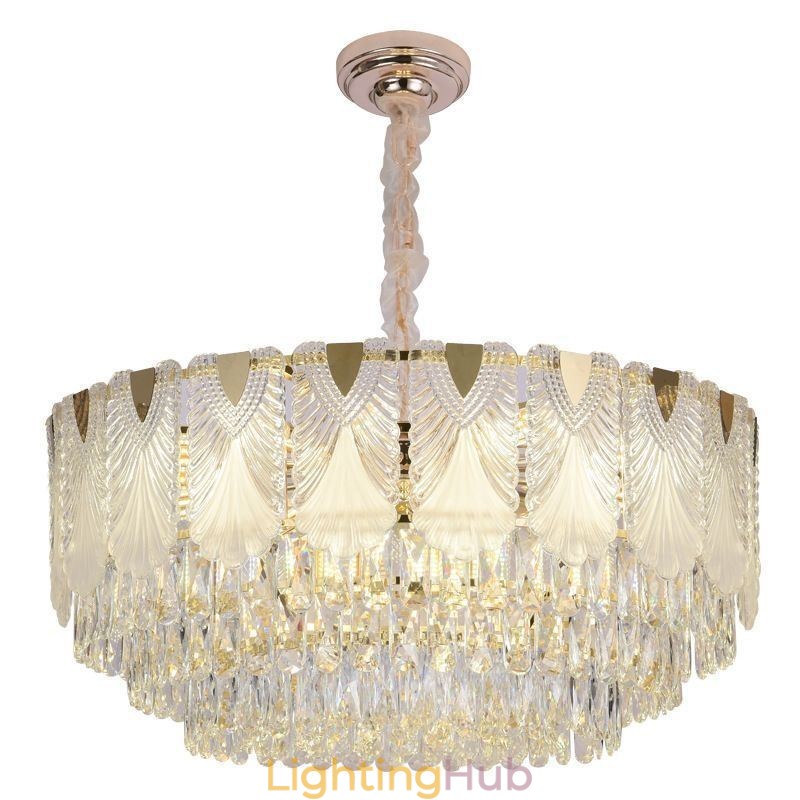 Crystal Pendant Light Lacy Round Ceiling Lighting Fixture