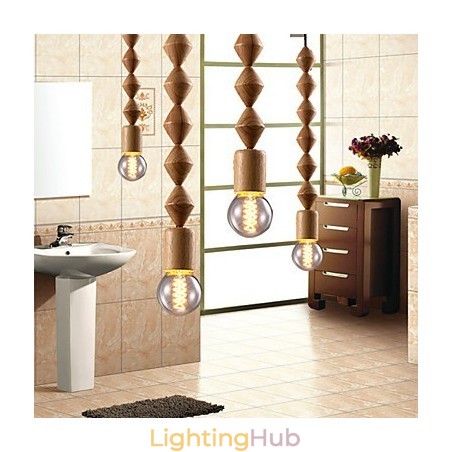 Traditional Classic Mini Style Wood Bamboo Chandelier Traditional Classic Mini Style Wood Bamboo Chandelier