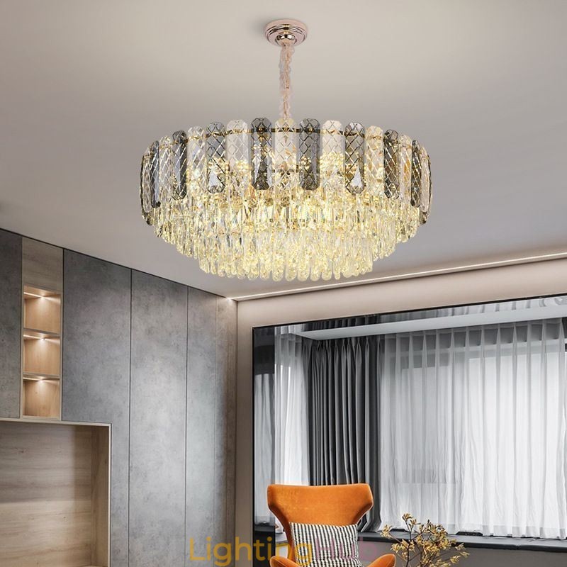 European Pendant Light Crystal Round Ceiling Light