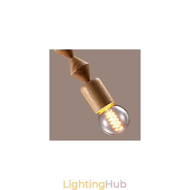 Traditional Classic Mini Style Wood Bamboo Chandelier