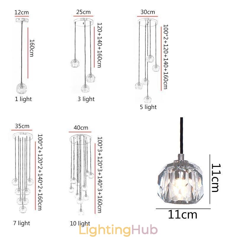 Mordern Crystal Soccer Ball Shape Ceiling Light Hanging Lights