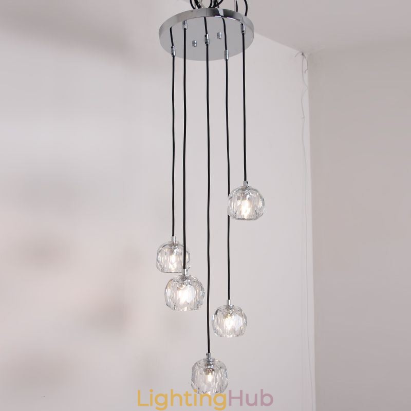 Mordern Crystal Soccer Ball Shape Ceiling Light Hanging Lights