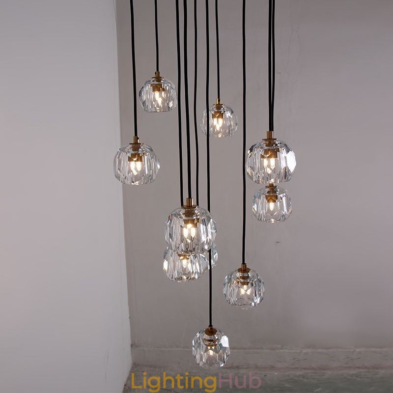 Mordern Crystal Soccer Ball Shape Ceiling Light Hanging Lights